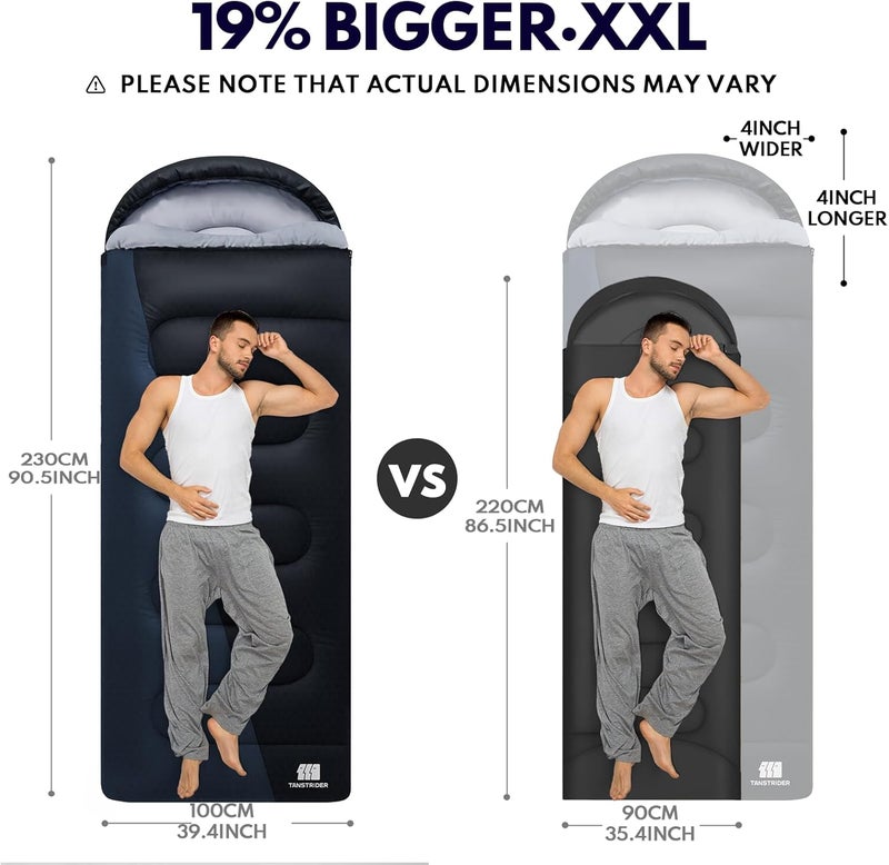 TANSTRIDER 0 Degree XXL Winter Sleeping Bags for Adults Cold Weather,Camping Sleeping Bag for Kids with Compression Sack,4 Season Camping Essentials Gear for Hiking,Traveling,Outdoor,Backpacking - Image 3
